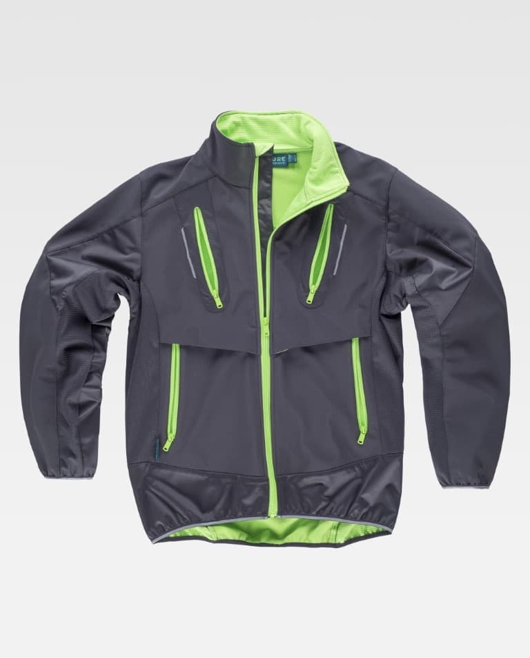 WORKTEAM WF2700 Chaqueta Workshell con tejido Ripstop combinada y con detalles reflectantes.